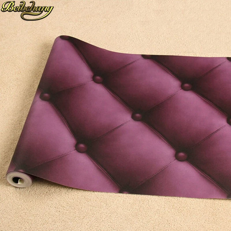 beibehang Faux Leather soft pack bed living room TV backdrop bedroom wallpaper 3D wallpaper outlets wallpapers roll wall paper