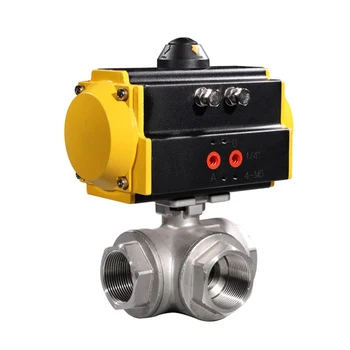 

DN40 1 1/2" Air Actuated Valve Spring Return 3 Way Full Port Stainless Steel Pneumatic Air Operated Ball Valve DA Double Acting