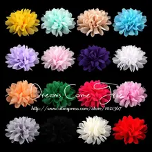 20 шт./лот, 4 дюйма, 16 цветов, для новорожденных, мягкая шифоновая ткань, цветы для детей, аксессуары для волос, искусственная цветочная ткань для повязки на голову