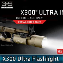 Elment Softair Surefir X300 Скаут свет для фонарик с колокольчиком X300U тактическое оружие пистолет огни 370 люмен Пикатинни свет