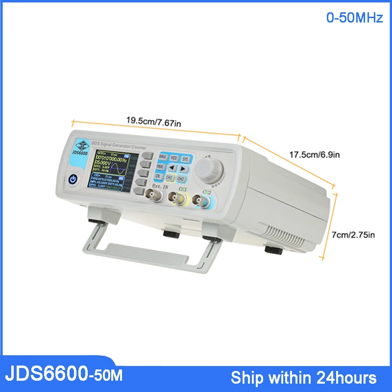

JUNTEK JDS6600-50M 50MHZ Pulse Signal Generator Digital Control Dual-channel DDS Function Signal Generator Frequency Meter