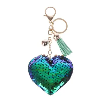 

Key Chains For Purse Bag Heart Sequins Keyrings Keychain Charm Gift