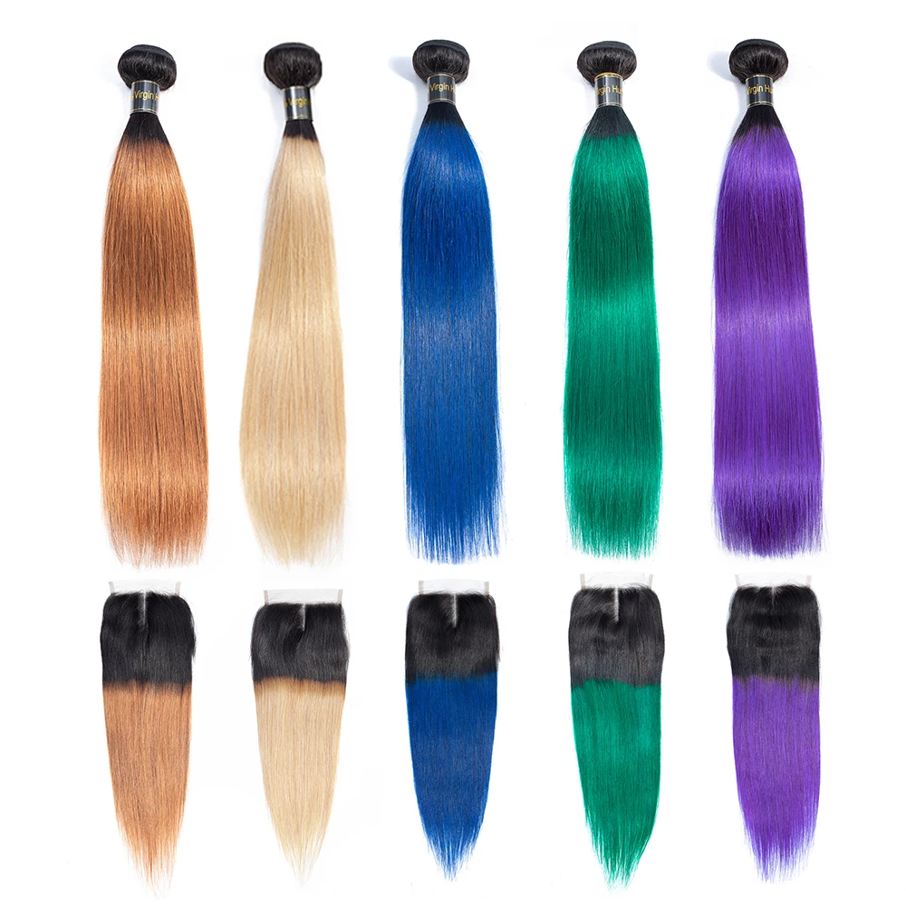 Ls Hair Ombre Hair Extensions T1b 27 Green Purple Blue Honey