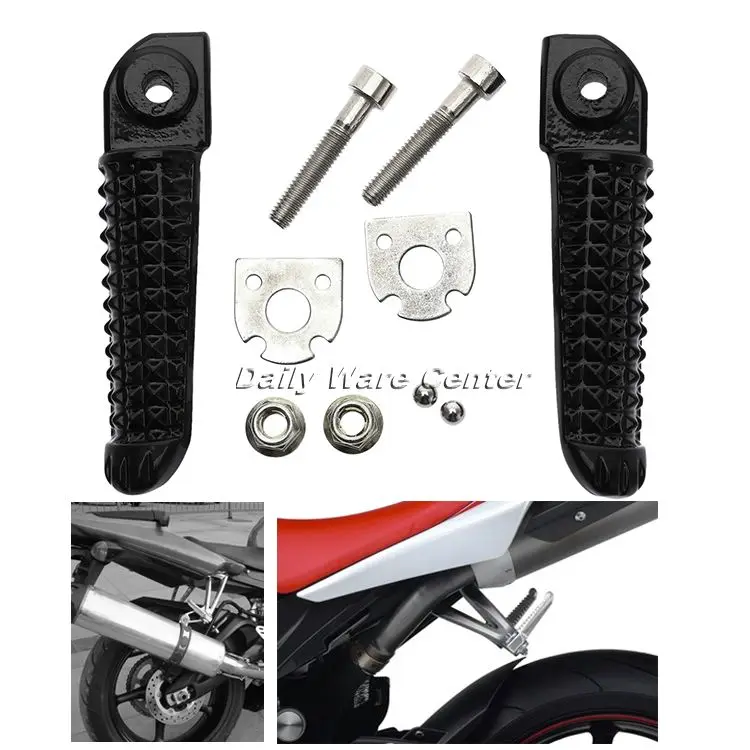 1Pair Motorcycle Aluminum Foot Pegs Rear Footrest Foot Rest for Yamaha YZF R1 1998-2014 YZF R6 1999-2012 YZF R6S 2003-2008 Black