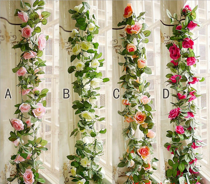  Flower  Ivy Garland  86 Artificial  Silk  Rose Garland  2 