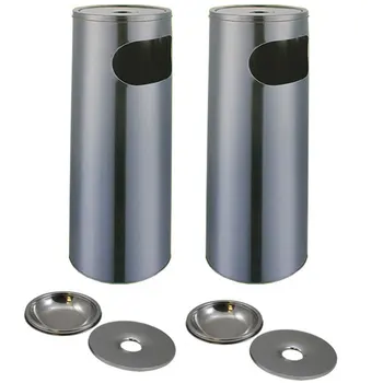 

Pack 2 Bins stand with metal ashtray