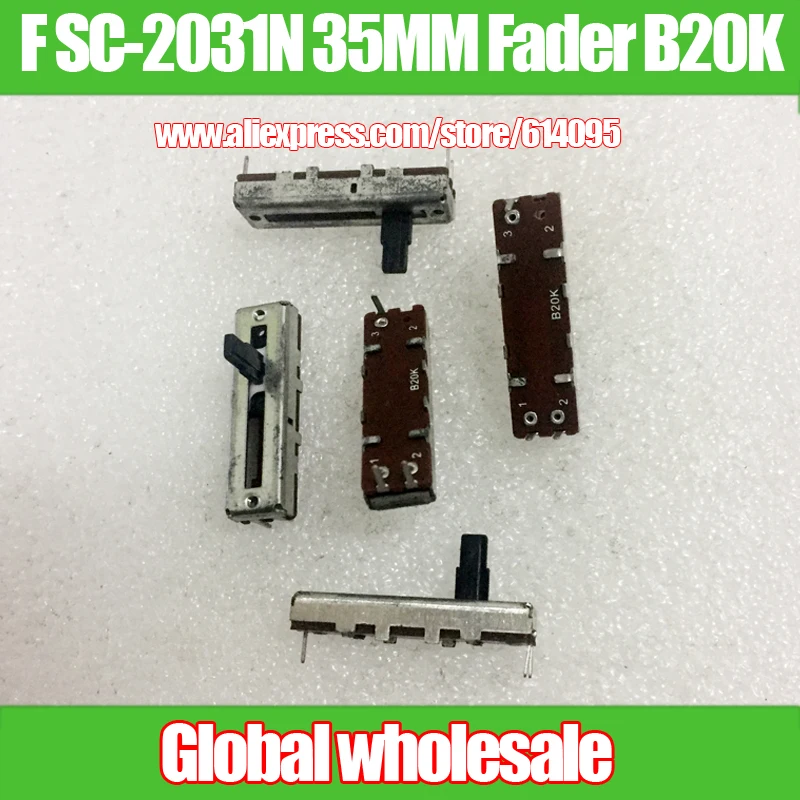 

5pcs F SC-2031N 35MM Sliding Fader Single Potentiometer B20K / Handle 10MMC