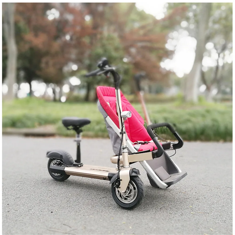 12 Inch Aluminum Alloy Removable Load 160kg Mini 36V 12Ah Electric Family Bicycle Pram Mother and Child Car Stroller01