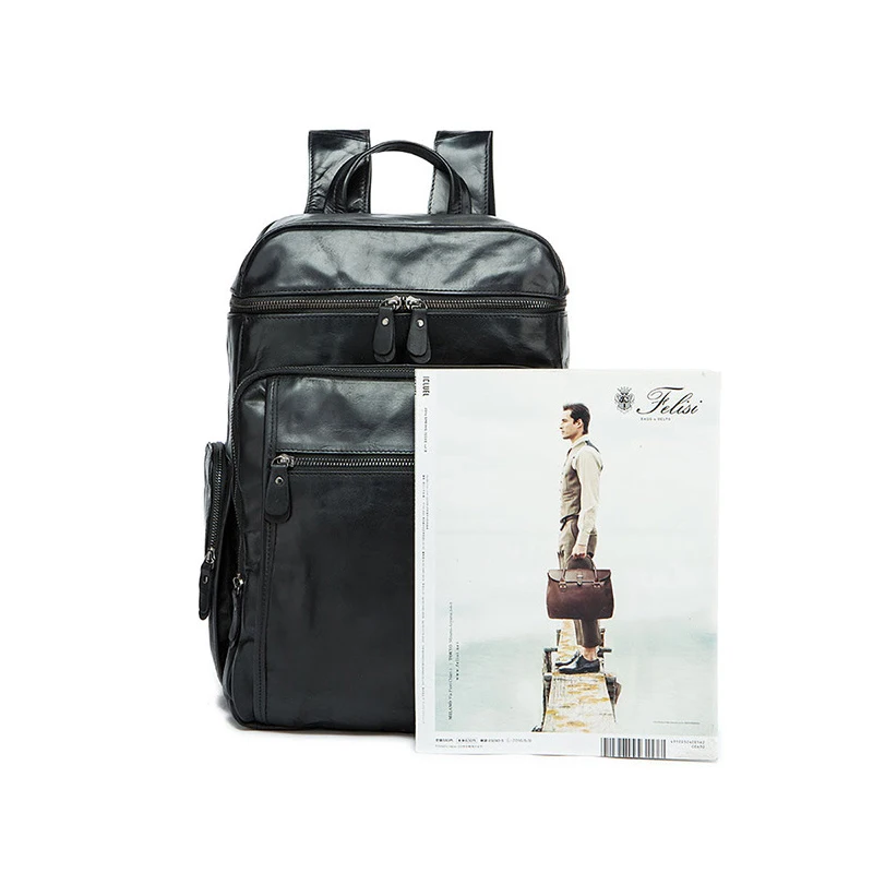 Новое поступление, высококачественный рюкзак из натуральной коровьей кожи, модный винтажный мужской рюкзак в старинном стиле, высокое качество изготовления, студенческие сумки