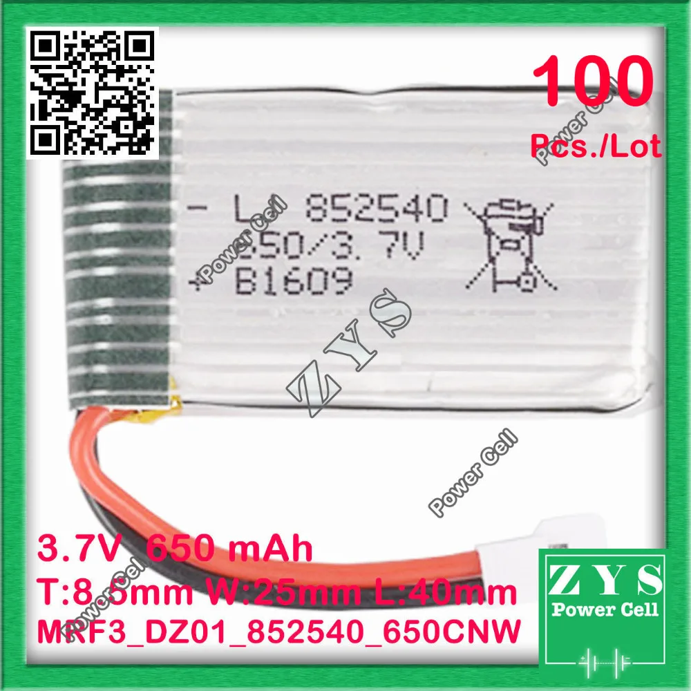 US $908.80 100 pcsLotSafety Packing 2 pin Connector 37V lithium Polymer battery 852540 650mah for UAV UAS Drone Zone mini drone fpv