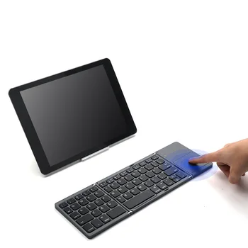 

Wireless Portable Twice Folding Bluetooth Keyboard BT Touchpad Keypad for iOS Android Windows iPad Tablet Hight Quality