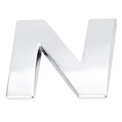 3D DIY Металлик Алфавит Стикеры эмблема автомобиля письмо знак наклейка, серебристо-N