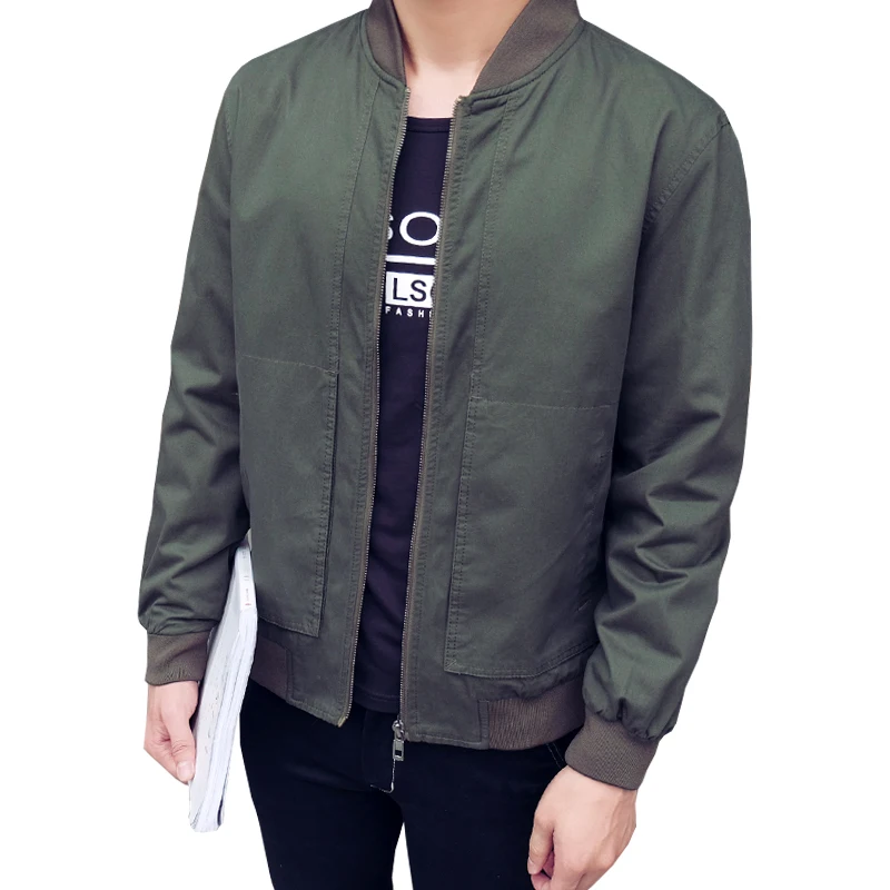 2019 Autumn Men Jackets And Coats Casual Coats Solid Color Mens Stand Collar Slim Jackets Male Bomber Jackets ABZ487