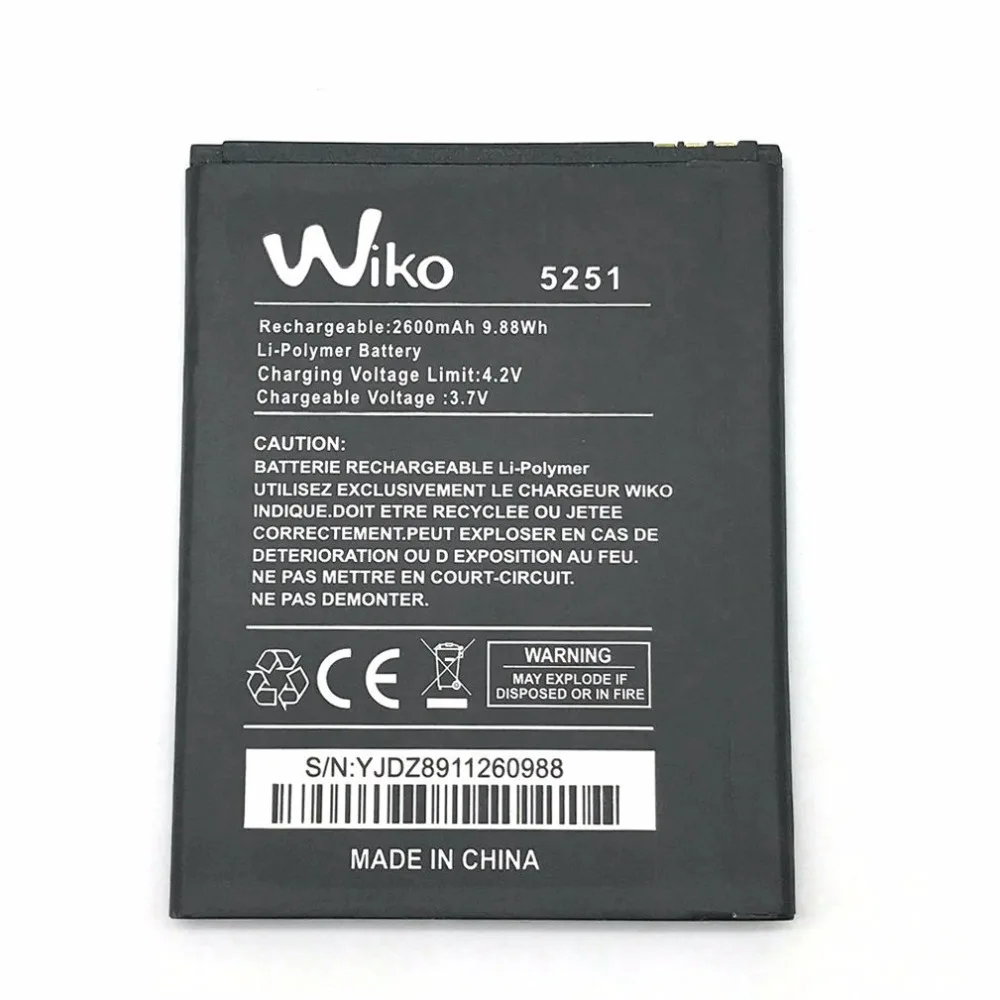 

1Pcs High Quality New Original WIKO 5251 Battery for WIKO 5251 Pulp 4G PULP 3G Mobile Phone in stock + Track Code