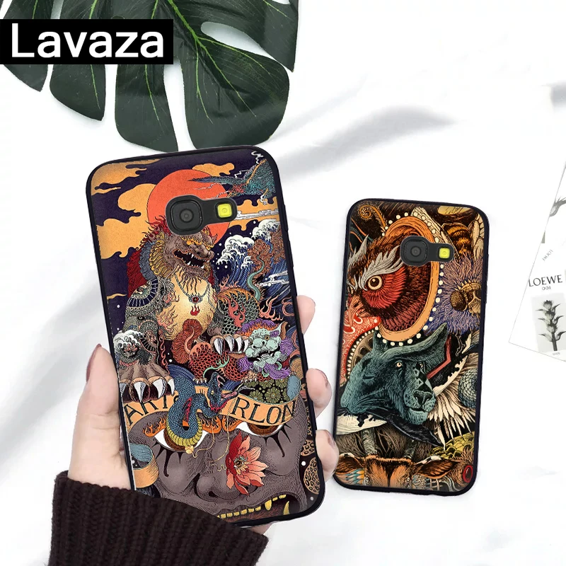 Lavaza японский стиль Art японский силикон чехол для samsung A3 A5 A6 плюс A7 A8 A9 A10 A30 A40 A50 A70 J6