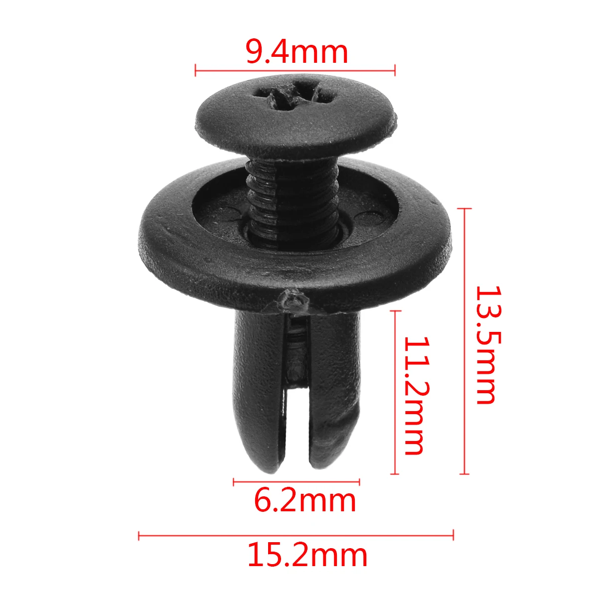 100pcs Auto Car Plastic Rivets 6mm Hole Dia Fastener Fender Bumper Push Pin Clips Car Door Trim Panel Clip