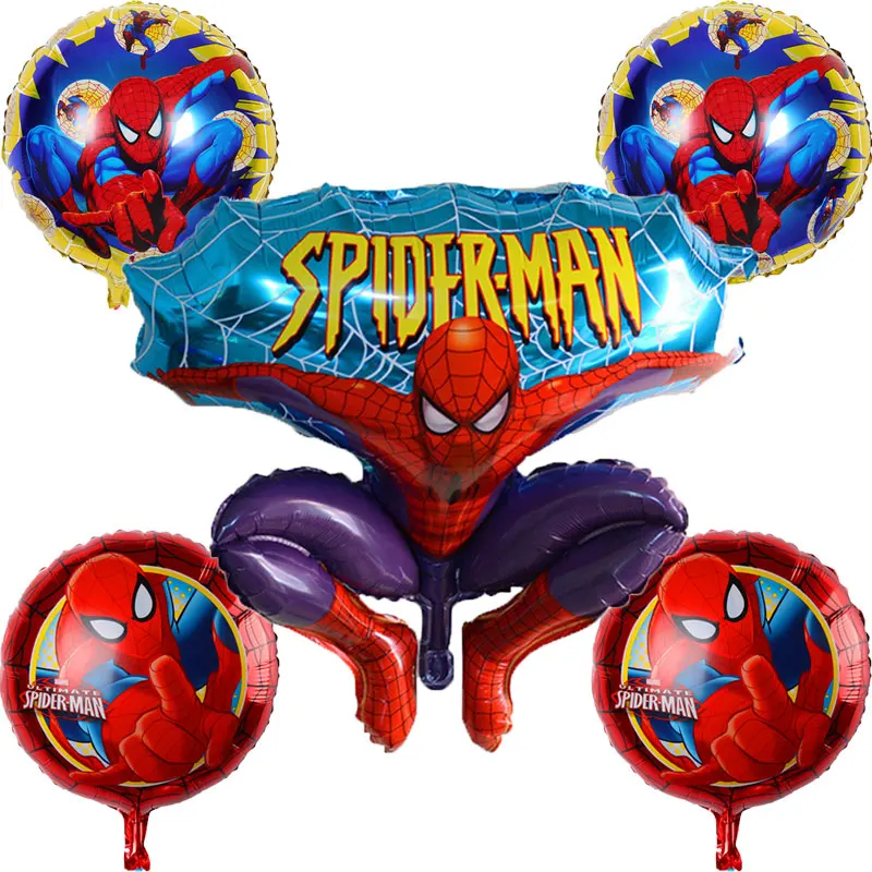 

5pcs/lot spiderman balloon Polka Dots Balloon spider man party inflatable helium foil balloons birthday party decor air ballon