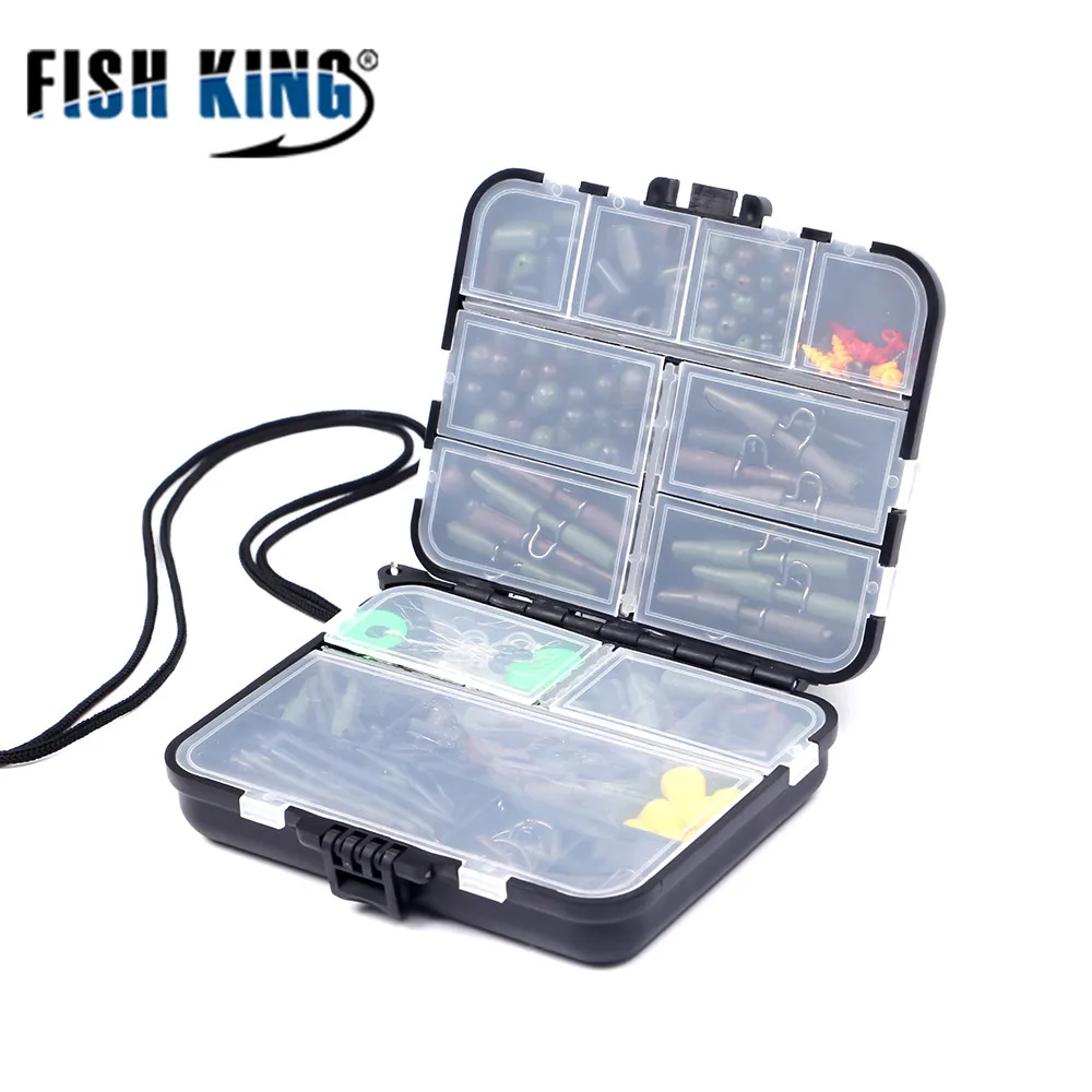 Рыболовные крючки FISH KING набор фидерных снастей 310 шт. комбинированная коробка