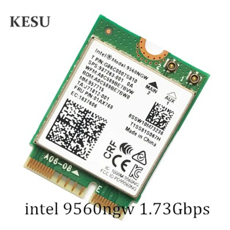 Двухдиапазонный 1 73 Гбит/с беспроводной для Intel AC 9560 9560NGW NGFF ключ E Wifi карта 9560AC