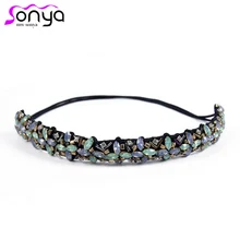 Новое поступление горный хрусталь повязки для женщин Многоцветный аксессуары для волос с цветами Boho ювелирные изделия для волос 3H4009