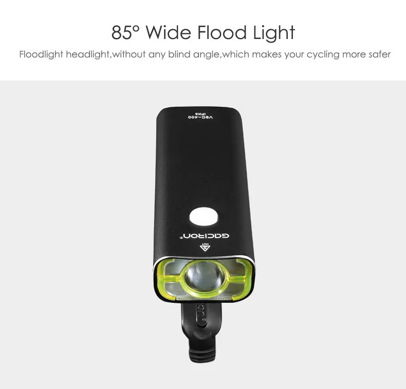 Excellent Gaciron 400Lm USB Rechargeable Bicycle Front Light 18650 Battery LED MTB Handlebar Flashlight Cycling Road Bike Headlight Torch 8