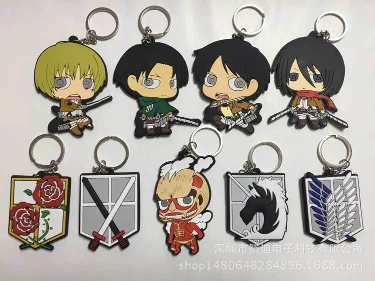 Attack on Titan Wings of Liberty Аниме ПВХ брелок Rivaille Levi Eren Jager Armin Arlert смешной кулон ювелирные изделия Llaveros подарки