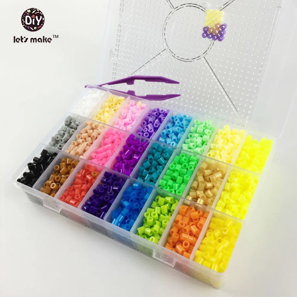 Let's Make Hama Beads 5000 Perler Beads 5mm 24colors Box Set Kids Diy