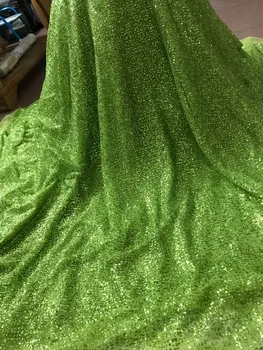 

L-449 nice looking African embroidered mesh material glitter French net lace fabric