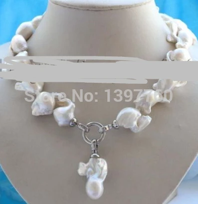 

Miss charm Jew.89 Genuine Natural White Reborn Keshi Pearl Necklace Pendant AAA