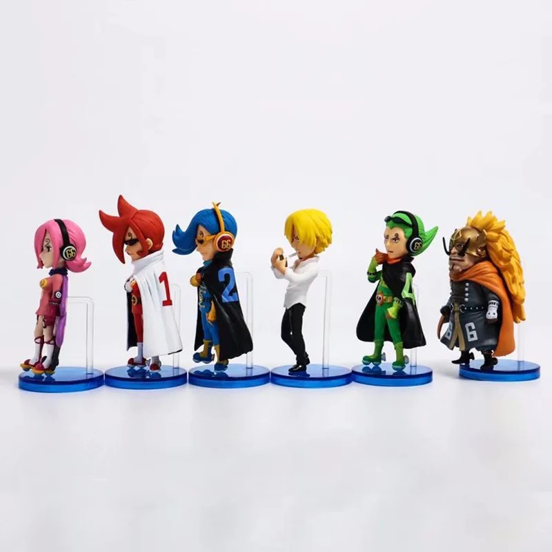 One Piece 6 шт./компл. Vinsmoke Семейные мини Экшн фигурки судьи рейдзу ичицзи ницзи санцзи