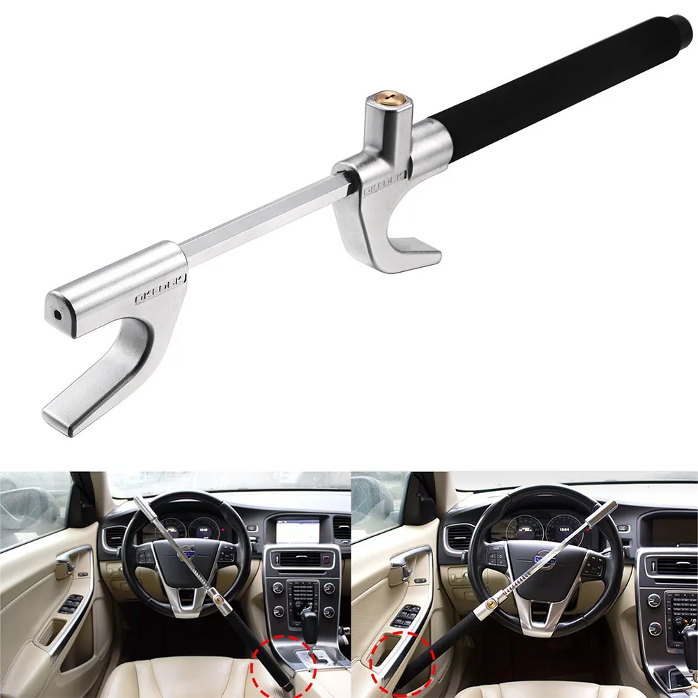 AuMoHall Anti Theft Car Steering Wheel Lock with Safety Hammer in Car