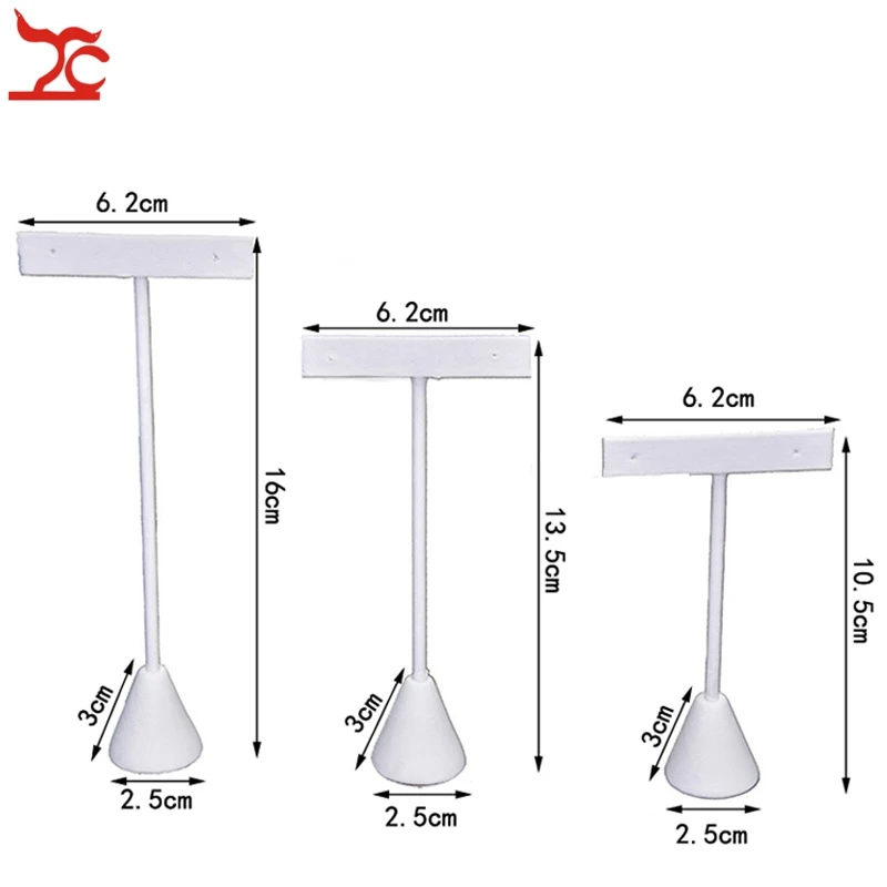 6 шт. белые серьги из ПУ дисплей ювелирных изделий стойки Серьги Дерево Т Бар Дисплей Держатель Стад Органайзер витрина для хранения стенд 13,5 см