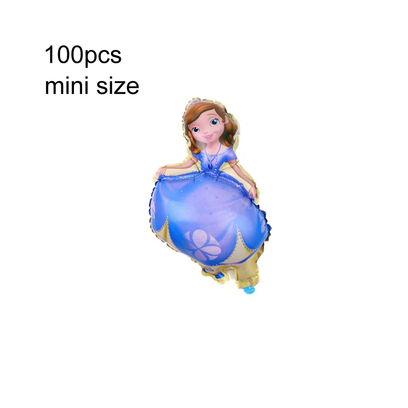 100 шт мини размер принцесса Золушка& Белль& Белоснежка фольга праздничные надувные шары товары для праздника - Цвет: 100pc mini  sofia