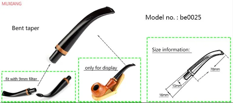 RU-MUXIANG хорошее качество курительная трубка специализированный мундштук 3 мм/9 мм фильтр табачная трубка акриловый мундштук/насадка be0024-be0096