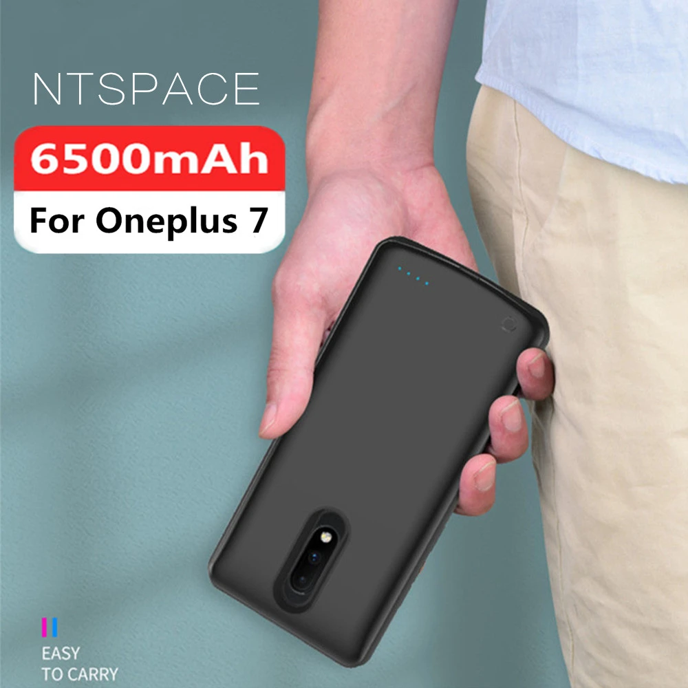 Внешний аккумулятор зарядное устройство чехол для Oneplus 7 power Bank чехол 6500 мАч портативный ударопрочный внешний аккумулятор Зарядка батареи задняя крышка