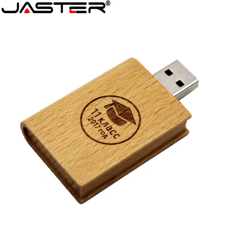 Пользовательский логотип Кленовая деревянная книга стиль USB флэш накопитель 4 ГБ