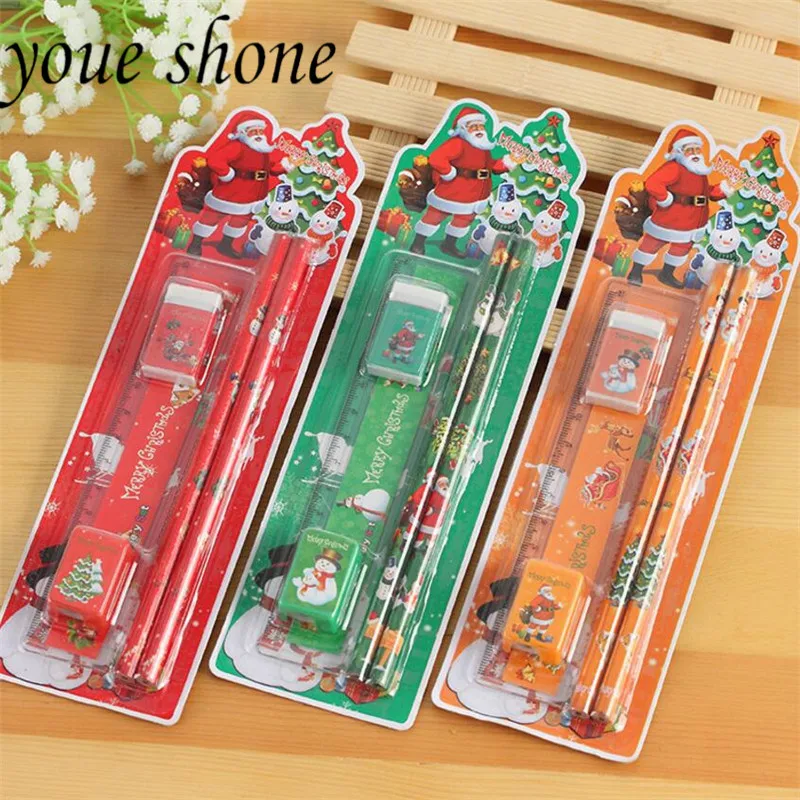 1 Set Christmas Stationery Set Santa Claus Pencil Combination Gift
