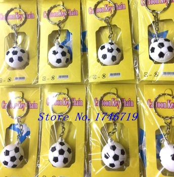 

New 5sets (12pcs/set) Football 3D PVC Key Ring Cartoon Keychains Bag Pendant For Best Gift Free Shipping T-98