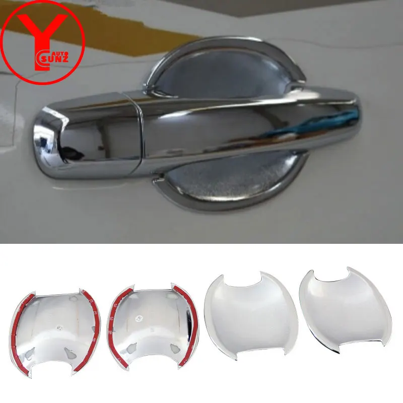 

new door handle insert For MITSUBISHI PAJERO SPORT MONTERO SPORT 2012 2013 2014 ABS chrome car styling auto accessories YCSUNZ