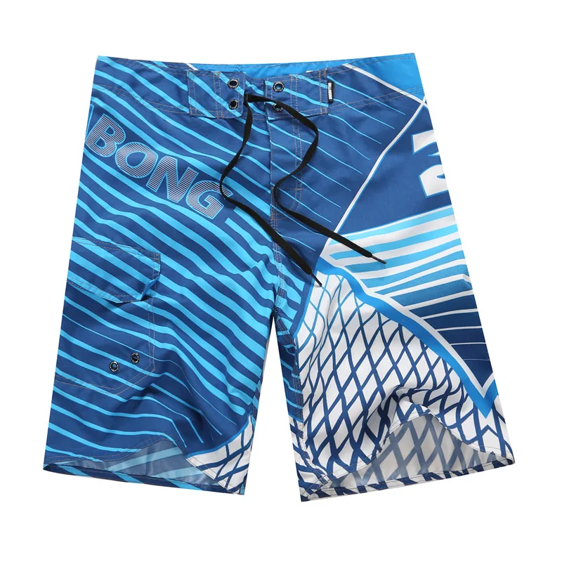 

2019 New Summer Quick Dry Beach Shorts Mens Polyester Surfing Board Shorts Striped Water Sportswear Swimming Shorts Brand Billa