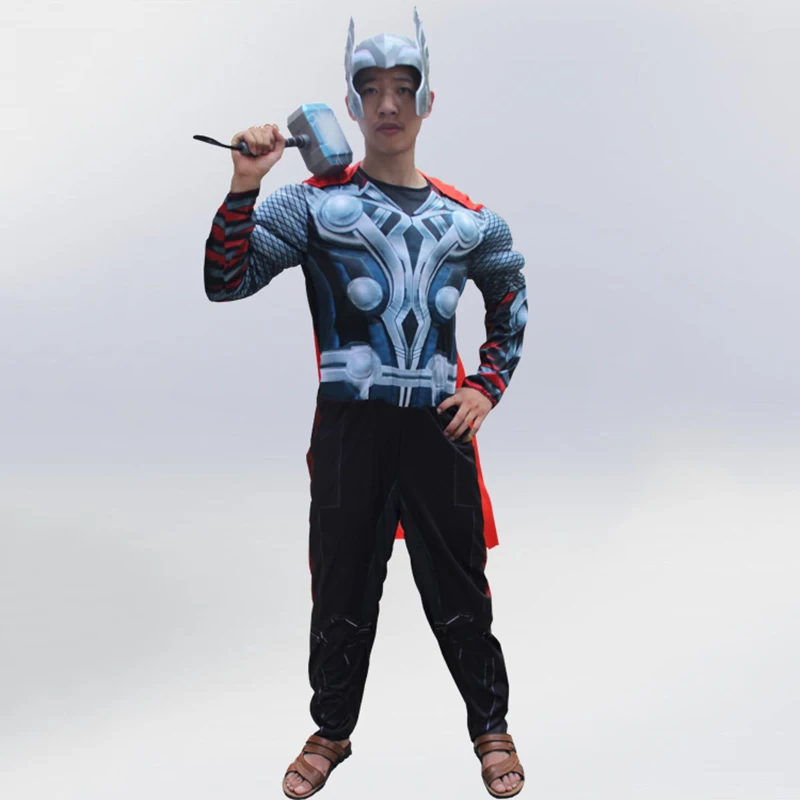 Avengers Endgame Muscle Cosplay Superhero Captain America / Batman / Spiderman Costumes Halloween Costume Party for Adult