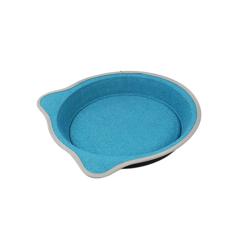 blue - Round Кошки скретч доска лоток котенок мягкая плюшевая кровать для отдыха противоскользящие аксессуары для домашних животных SLC88 - Цвет: blue - Round
