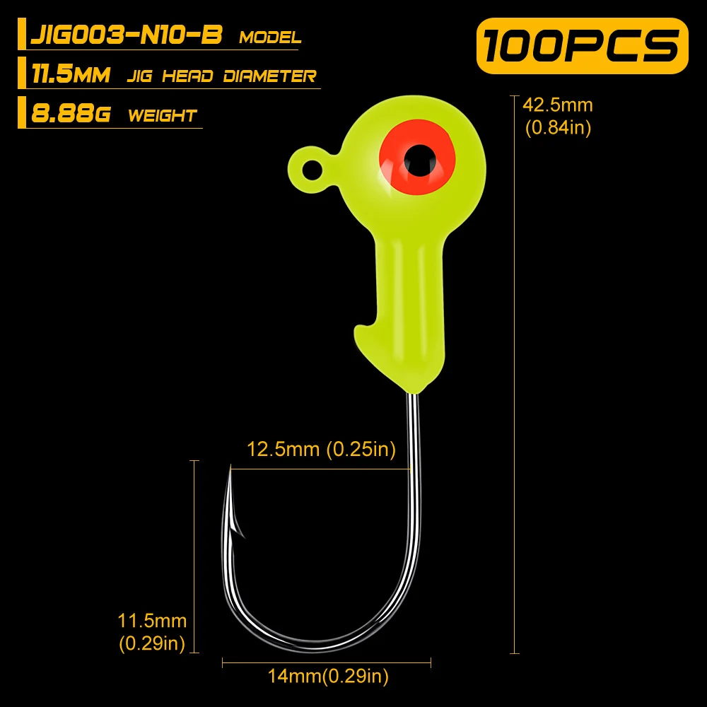 100 шт./лот джиг большие крючки свинцовая круглая головка рыболовные приманки Крючки 1G-2G-4G-5G-7G-10G рыболовный крючок 5 цветов рыболовный крючок - Цвет: Color B