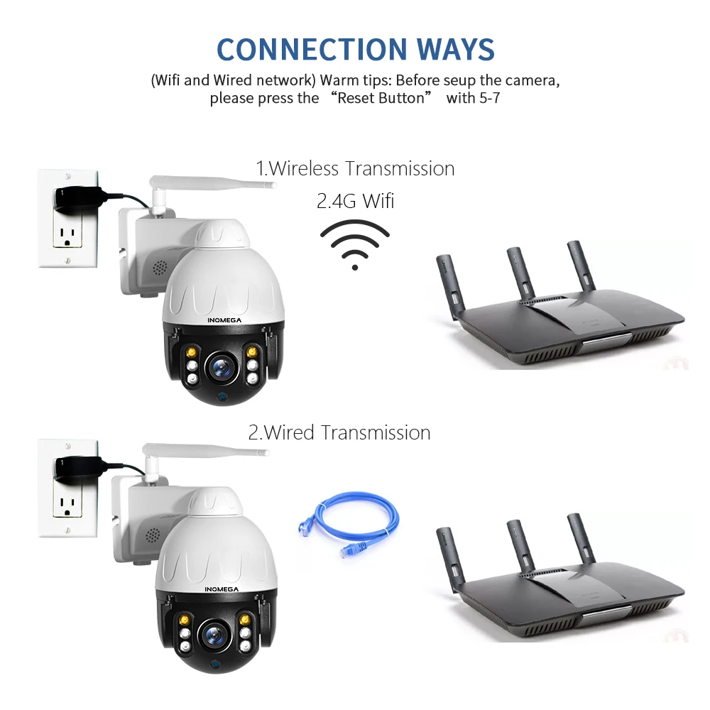 INQMEGA 2MP Tuya PTZ IP камера Wifi Мини скоростная купольная камера наружная Водонепроницаемая домашняя камера безопасности металлический материал ночное видение