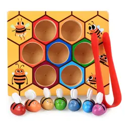1 компл. пчелы и улей, подходящая игра, детская игрушка, цветная сенсорная тренировка, Ранняя развивающая игрушка, цветная подходящая