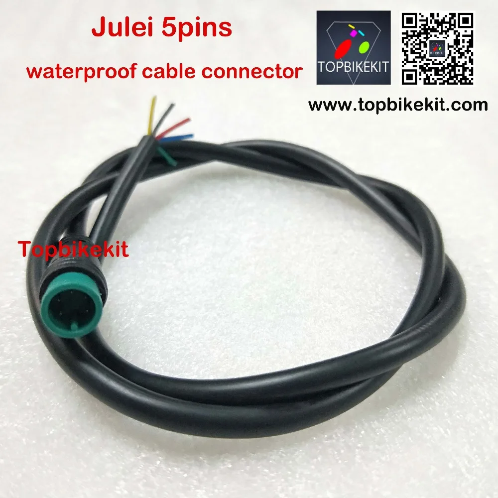 

2pcs Julei 5pins waterproof cable connector for ebike display KT LCD3 LCD8H LCD8S LCD5 49cm ebike parts ebike extend cable