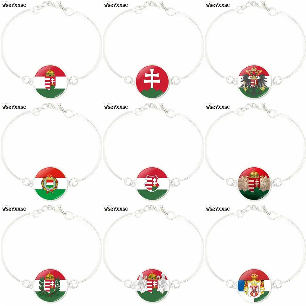 

Hungary Flag For Girls Jewelry Silver Plated Glass s Bracelet Bangle Bijouterie Bracelet Bangle Girls Best Festival Gift Jewelry