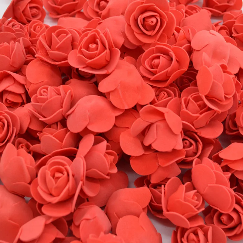 50 шт., 3 см, искусственные пенные цветы, цветок розы, голова для свадьбы, Подарочная коробка, украшение, сделай сам, ручная работа, скрапбукинг, искусственный цветок 7Z - Цвет: F06