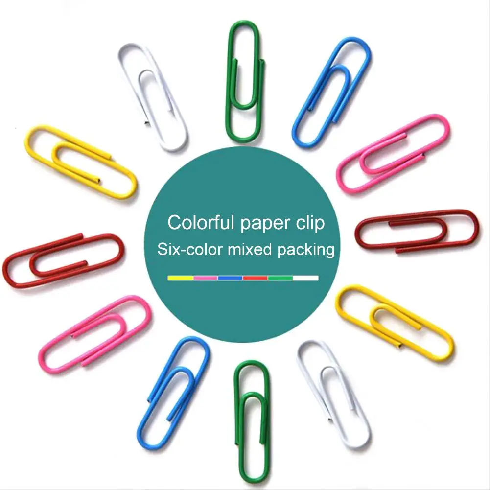 

100pcs Colorful Metal Mini Paper Clips Kawaii Stationery Clear Binder Clips Photos Tickets Notes Letter Paper Clip Stationery