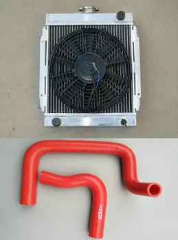 

Aluminum Radiator & Silicone Hose For Nissan Datsun 1200 B110 120Y B210 1.2L A12 A12T I4 1970-1976 Manual & Shroud Fan 71 72 73